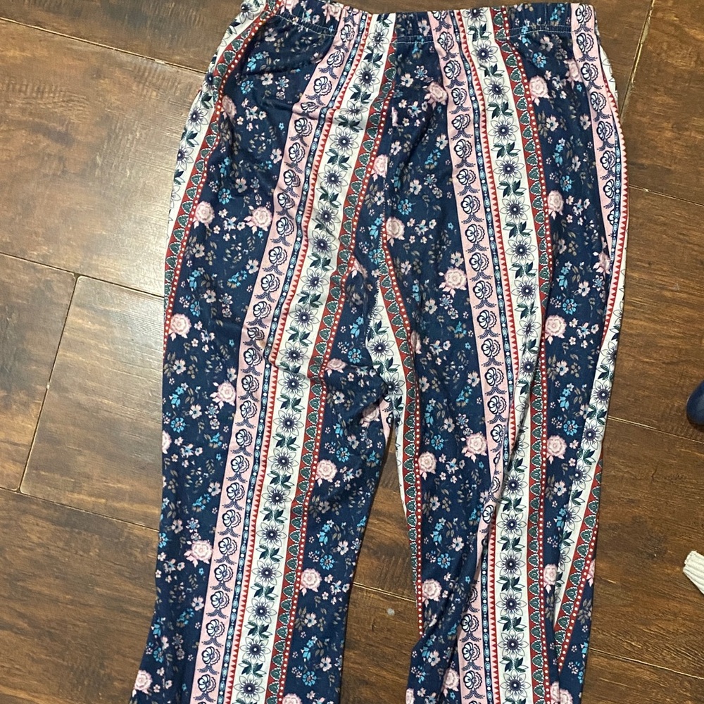 Floral Striped Pants